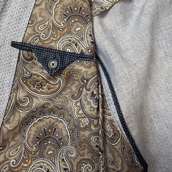 Nautical Linen Blazer Blue Birdseye Sports Coat Sz‎ XL Preppy Nautical Swiss Dot - Picture 12 of 13
